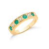 18k Yellow Gold Diamond, Emerald Ring - 18ct Yellow Gold 0.15ct Diamond & 0.70ct Emerald Eternity Ring - by Hearts Forever Jewellers