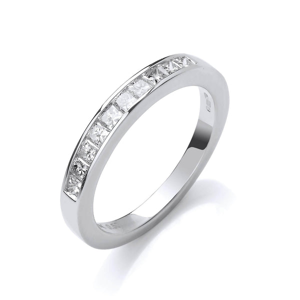 18k Yellow Gold Diamond Ring - 18ct White Gold 0.50ctw Princess Cut Diamond Eternity Ring - by Hearts Forever Jewellers