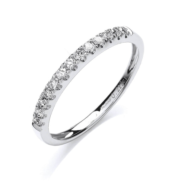 18k Yellow Gold Ring - 18ct White Gold 0.20ctw Half Eternity Ring - by Hearts Forever Jewellers