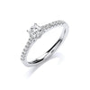18k Yellow Gold Ring - 18ct White Gold 0.45ctw Certificated Solitaire Ring - by Hearts Forever Jewellers