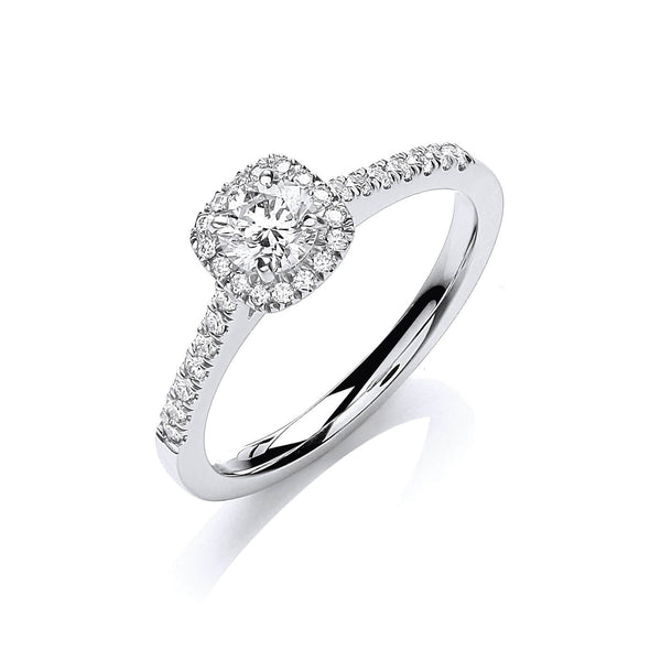 18k Yellow Gold Ring - 18ct White Gold 0.50ctw Certificated Engagement Ring - by Hearts Forever Jewellers