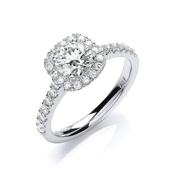 18k Yellow Gold Ring - 18ct White Gold 1.00ctw Certificated Engagement Ring - by Hearts Forever Jewellers