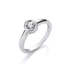 9k Yellow Gold Ring - 9ct White Gold 0.10ct Rub-Over Illusion Set Ring - by Hearts Forever Jewellers