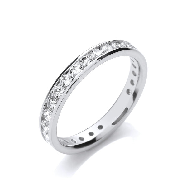 18k Yellow Gold Diamond Ring - 18ct WG Channel Set Full Eternity 1.00ctw Diamond Ring - by Hearts Forever Jewellers