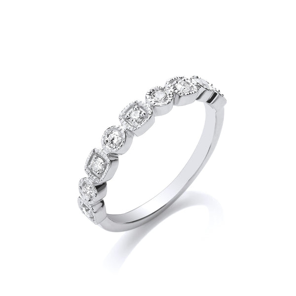 9k Yellow Gold Diamond Ring - 9ct White Gold Half Eternity 0.25ctw Diamond Ring - by Hearts Forever Jewellers