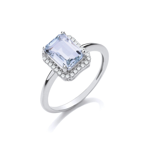 18k Yellow Gold Diamond Ring - 18ct White Gold 1.50ct Aqua & 0.10ct Diamond Ring - by Hearts Forever Jewellers