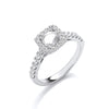 18k Yellow Gold Ring - 18ct White Gold 0.48ct & (0.65ct Centre) Semi-Set Engagement Ring M - by Hearts Forever Jewellers