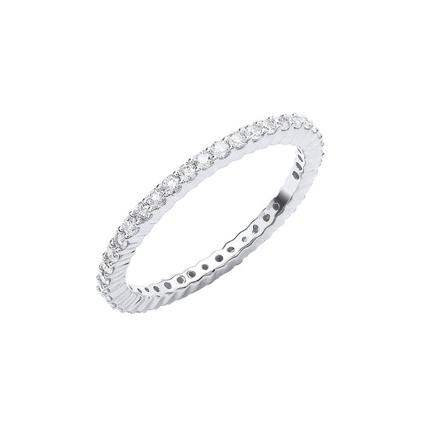 18k Yellow Gold Diamond Ring - 18ct White Gold 0.50ct Full Diamond Eternity Ring - by Hearts Forever Jewellers
