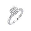 18k Yellow Gold Diamond Ring - 18ct White Gold Square Halo Style 0.50ct Diamond Ring - by Hearts Forever Jewellers