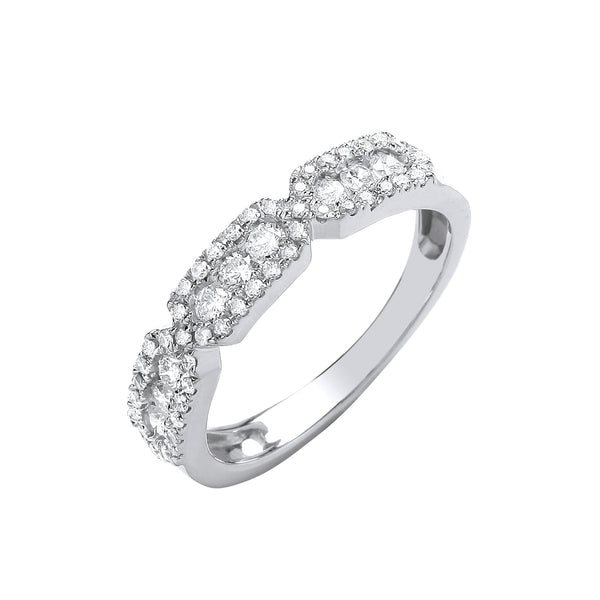 9k Yellow Gold Ring - 9ct White Gold 0.50ct Eternity Ring - by Hearts Forever Jewellers