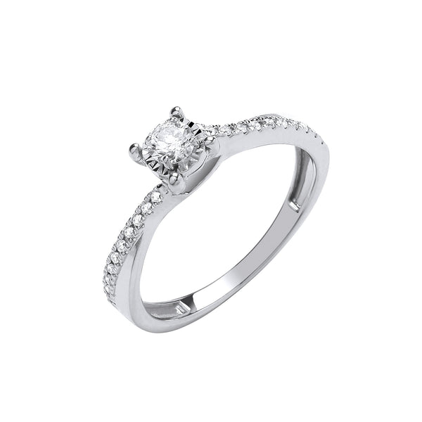 9k Yellow Gold Diamond Ring - 9ct White Gold 0.25ct Diamond Ring J - by Hearts Forever Jewellers