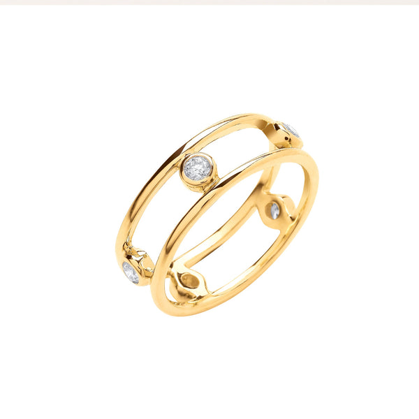 9k Yellow Gold Diamond Ring - 9ct Yellow Gold 0.25ctw Diamond Ring - by Hearts Forever Jewellers
