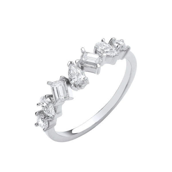 18k Yellow Gold Diamond Ring - 18ct White Gold 0.81ctw Fancy shape diamond ring - by Hearts Forever Jewellers