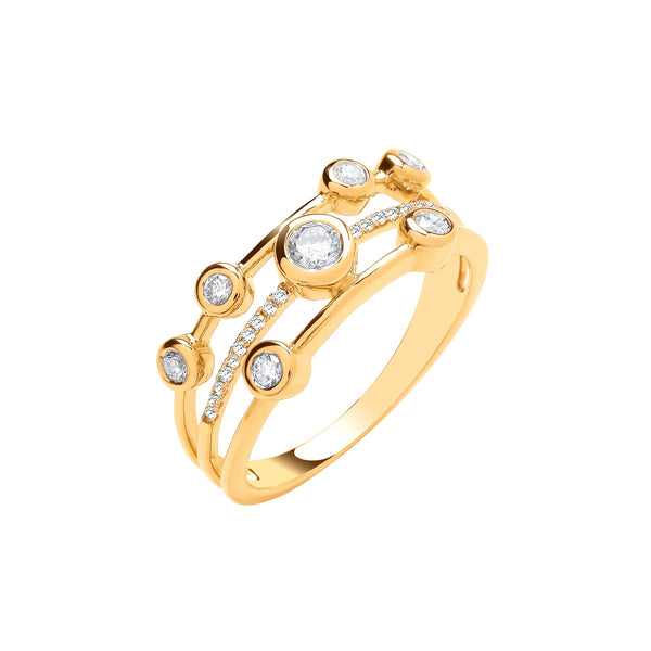 9k Yellow Gold Diamond Ring - 9ct Yellow gold 0.33ctw Diamond Dress Ring - by Hearts Forever Jewellers