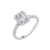 18k Yellow Gold Emerald Jewellery - 18ct White gold 0.60ct emerald cut GIA certificate with 0.30ct Halo and shoulders - by Hearts Forever Jewellers