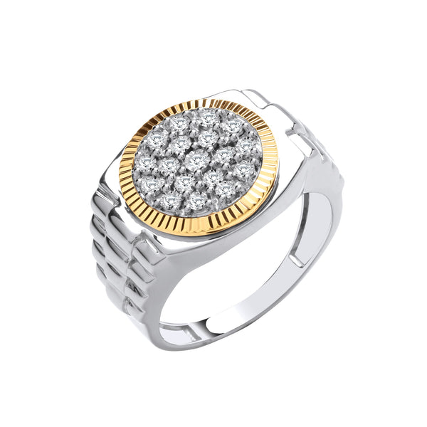 9k Yellow Gold Diamond Ring - 9ct Y/W Gold 0.20ctw Two Colour Diamond Ring - by Hearts Forever Jewellers