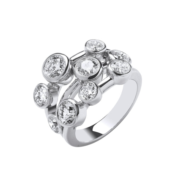 18k Yellow Gold Diamond Ring - 18ct White Gold 3.00ctw GH-SI Diamond Dress Ring - by Hearts Forever Jewellers