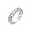 9k Yellow Gold Ring - 9ct White Gold 0.32ct Half Set Curb Ring - by Hearts Forever Jewellers