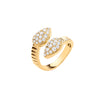 9k Yellow Gold Ring - 9ct Yellow Gold Serpent Fancy Ring 0.70ctw - by Hearts Forever Jewellers