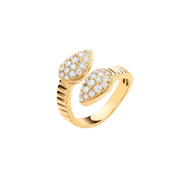 9k Yellow Gold Ring - 9ct Yellow Gold Serpent Fancy Ring 0.70ctw - by Hearts Forever Jewellers