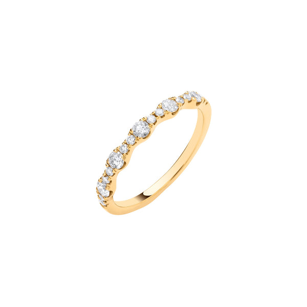 18k Yellow Gold Ring - 18CT Yellow Gold Half ET Ladies Ring 0.40ctw - by Hearts Forever Jewellers