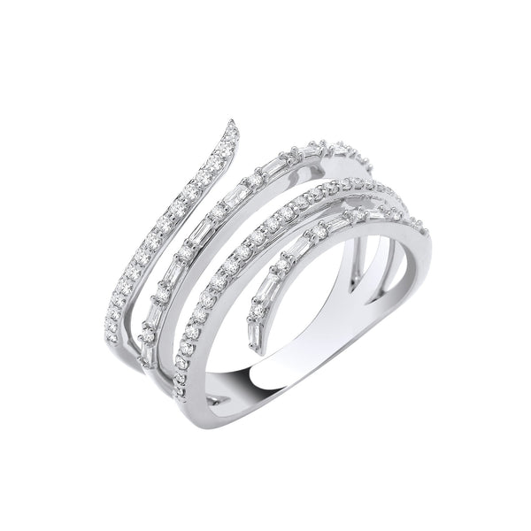 9k Yellow Gold Ring - 9ct White Gold 0.50ctw Snake Ring - by Hearts Forever Jewellers