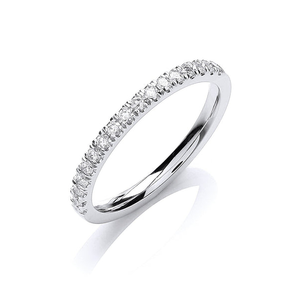 Platinum Diamond Ring - Platinum 0.30ctw GH/SI Half Eternity Diamond Ring - by Hearts Forever Jewellers