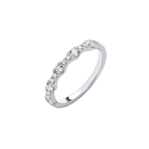 18k Yellow Gold Ring - 18ct White Gold 0.40ctw Half Eternity Ring - by Hearts Forever Jewellers