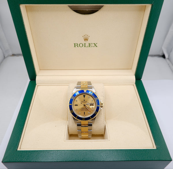 Rolex Submariner Date 16613 - Champagne Serti (Diamonds & Sapphires)