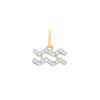 9k Yellow Gold Necklace - 9ct Yellow Gold Aquarius Zodiac 0.10ct pendant - by Hearts Forever Jewellers