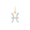9k Yellow Gold Necklace - 9ct Yellow Gold Pisces Zodiac 0.10ct pendant - by Hearts Forever Jewellers