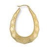 Earrings - Y/G D/C Oval Creoles - by Hearts Forever Jewellers