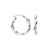 Ring - W/G 21mm Twisted Hoop Earrings - by Hearts Forever Jewellers
