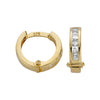 Cubic Zirconia Jewellery - Y/G 12mm Princess Cut Cz Hinged Huggies - by Hearts Forever Jewellers