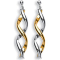 Y & W/G Fancy Twisted Drop Earrings