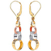 Three Colour Interlink Drop Earrings