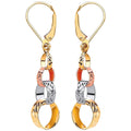 Three Colour Interlink Drop Earrings