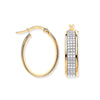 Ring - Y/G Glitter p/c Illusion Oval Hoop Earrings - by Hearts Forever Jewellers