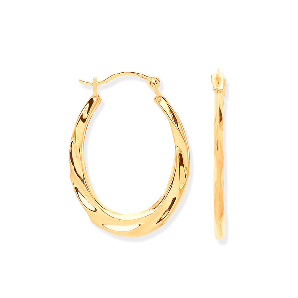 Ring - Y/G Ribbed Hoop Earrings - by Hearts Forever Jewellers