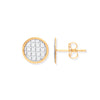 Earrings - Y/G 10mm Moondust Stone Illusion Effect Studs - by Hearts Forever Jewellers