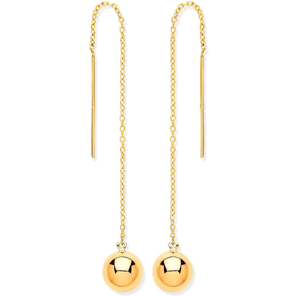 Ring - Y/G Ball Chain Threader Earrings - by Hearts Forever Jewellers