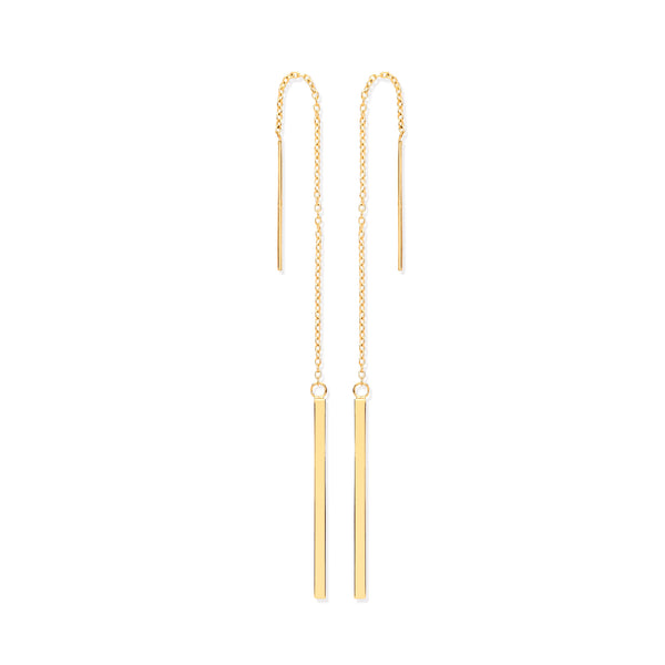 Ring - Y/G Chain Drop Threader Earrings - by Hearts Forever Jewellers