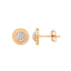 Cubic Zirconia Ring - Y/G 8mm Round Cz Stud Earrings - by Hearts Forever Jewellers