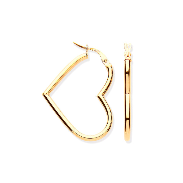 Ring - Y/G Hollow Tube Heart Shaped Earrings - by Hearts Forever Jewellers