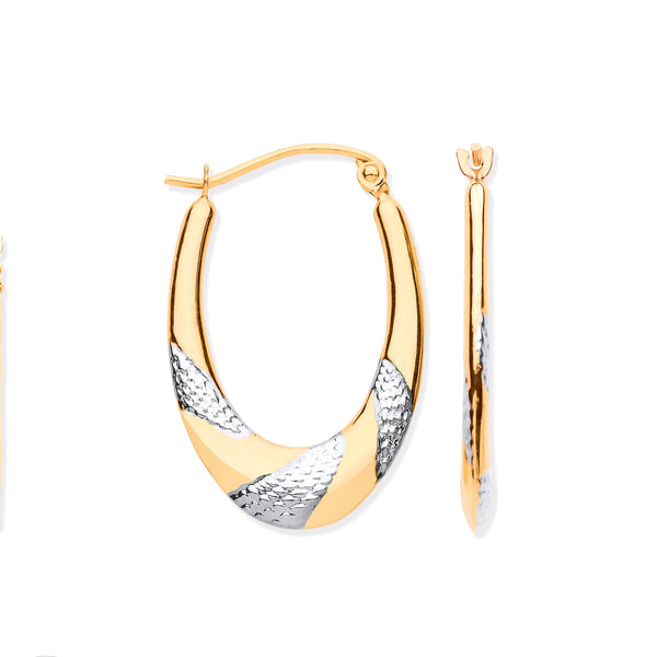 Ring - Y & W/G Hollow Creole Earrings - by Hearts Forever Jewellers