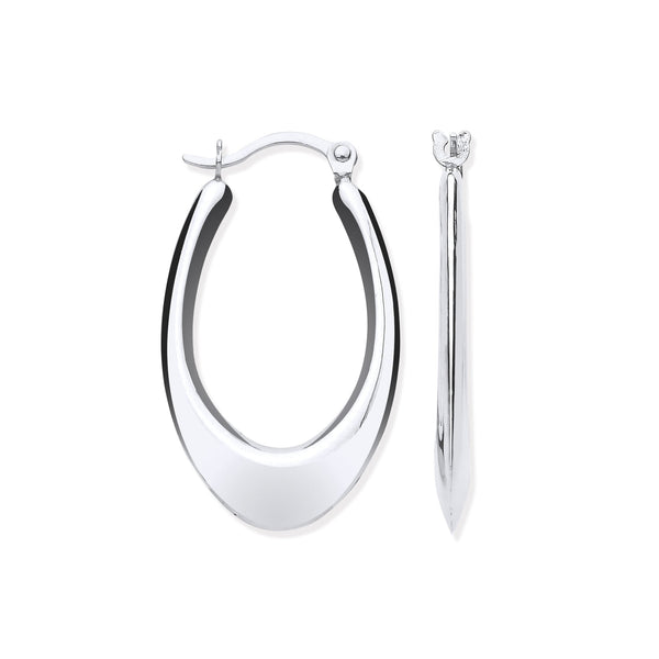 Ring - W/G Hollow Plain Tube Earrings - by Hearts Forever Jewellers