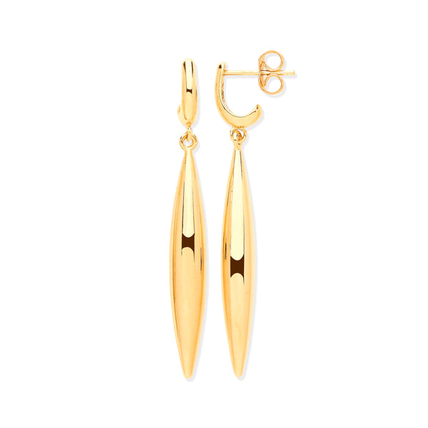 Ring - Y/G Hollow Drop Earrings - by Hearts Forever Jewellers