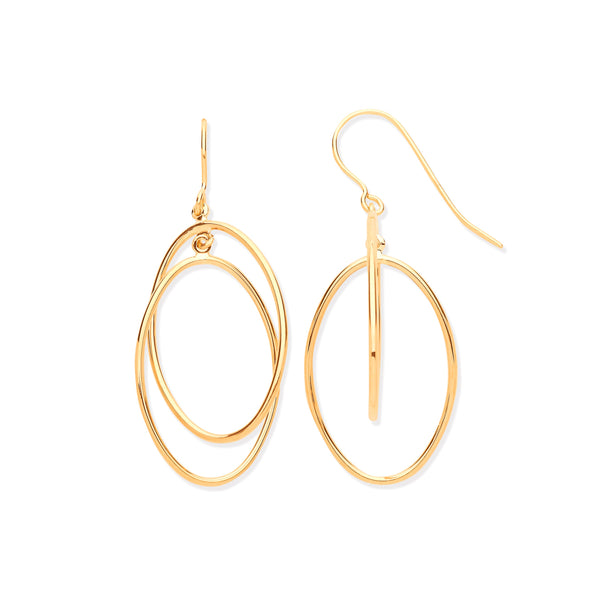 Ring - Y/G Entwined Open Oval Drop Earrings - by Hearts Forever Jewellers