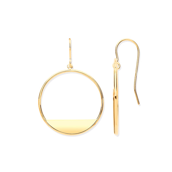 Ring - Y/G Circles Open Drop Earrings - by Hearts Forever Jewellers