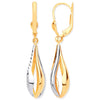 Y & W/G Tear Drop Style Earrings